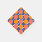 Retro-Mittelalter-Style Orange-Blauer-Punkt-Teil Serviette (Ecke)