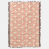 Retro-Mittelepochen-Atomstern-Muster Rosa Decke (Vorderseite Vertikal)