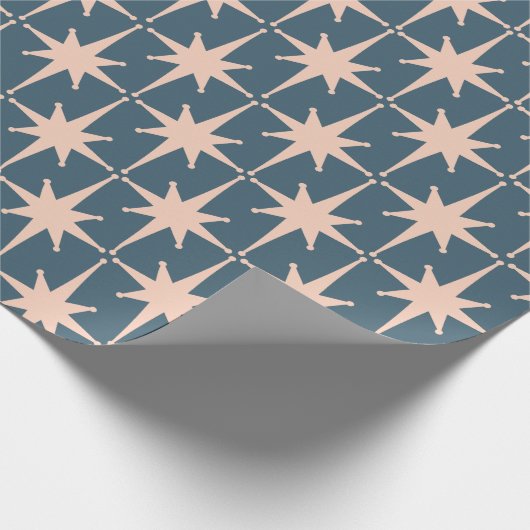 Retro Mitteljahrhundert Moderne 50er-Sternexplosio Geschenkpapier (Ecke)