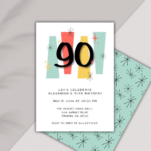 Retro Mitteljahrhundert - Moderne Farben Einladung