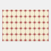 Retro Mitteljahrhundert Moderne Sterne Dusky Red & Geschenkpapier Set (Vorderseite 2)