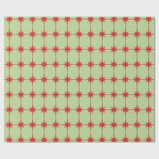 Retro Mitteljahrhundert Moderne Sternexplosionen r Geschenkpapier (Flach)