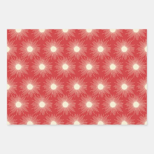 Retro Mitteljahrhundert Moderne Weihnachtssunburge Geschenkpapier Set (Vorderseite)