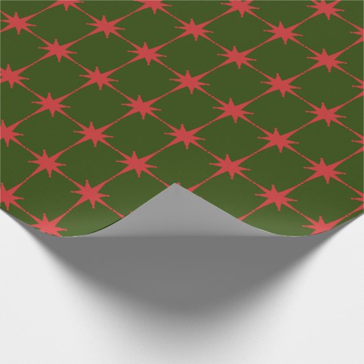 Retro Mitteljahrhundert Moderne Weihnachtszeit-Ste Geschenkpapier (Ecke)