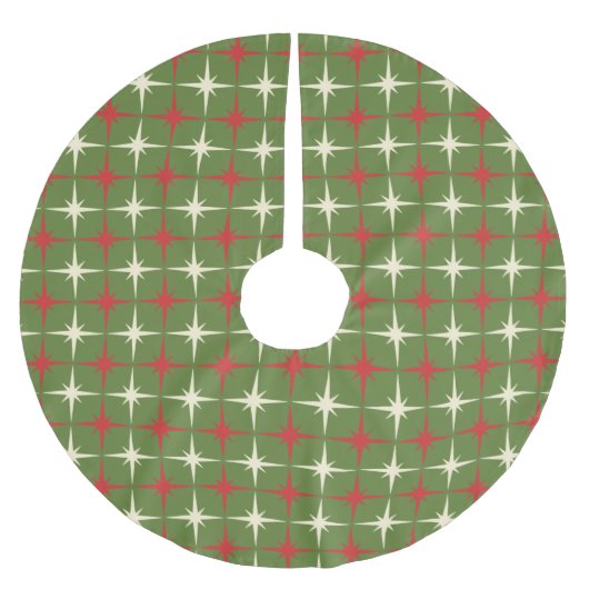 Retro Mitteljahrhundert Moderne Weihnachtszeit-Ste Polyester Weihnachtsbaumdecke (Vorderseite)