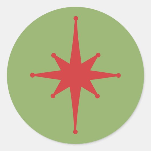 Retro Mitteljahrhundert Moderne Weihnachtszeit-Ste Runder Aufkleber (Vorderseite)