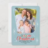 Retro Mitteljahrhundert Modernes Foto Weihnachten (Vorderseite)