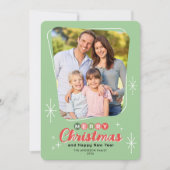 Retro Mitteljahrhundert Modernes Foto Weihnachten (Vorderseite)