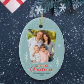 Retro Mitteljahrhundert Modernes Foto Weihnachten Keramik Ornament