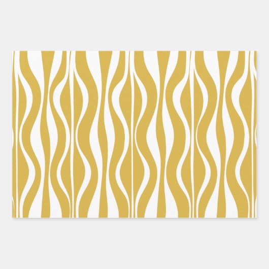 Retro Mitteljahrhundert Modernes Hourglass Abstrak Geschenkpapier Set (Vorderseite 2)