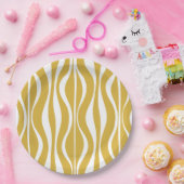 Retro Mitteljahrhundert Modernes Hourglass Abstrak Pappteller (Party)