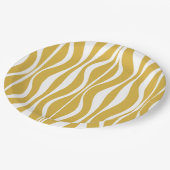 Retro Mitteljahrhundert Modernes Hourglass Abstrak Pappteller (Schrägansicht)