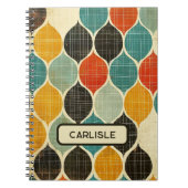 Retro Mitteljahrhundert Modernes Muster Türkis Bro Notizblock (Vorderseite)