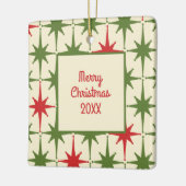 Retro Mitteljahrhundert Modernes Weihnachtsjahr St Keramikornament (Links)