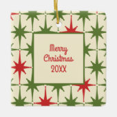 Retro Mitteljahrhundert Modernes Weihnachtsjahr St Keramikornament (Vorderseite)