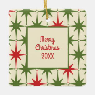 Retro Mitteljahrhundert Modernes Weihnachtsjahr St Keramikornament