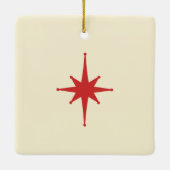 Retro Mitteljahrhundert Modernes Weihnachtsjahr St Keramikornament (Rückseite)