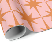Retro Mitteljahrhundert Sternexplosionen Muster Pi Geschenkpapier (Rolleneckpunkt)