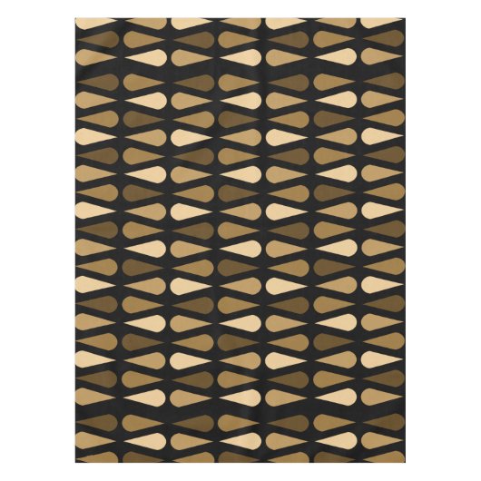 Retro Mitteljahrs Teardrops Black Brown Tischdecke (Vorderseite)