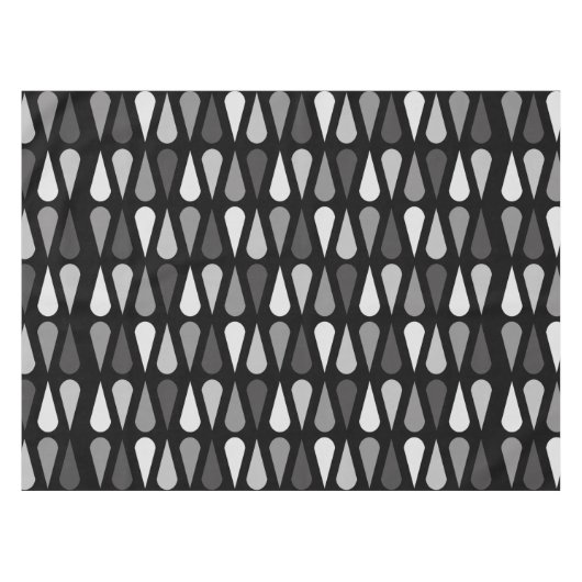 Retro Mitteljahrs Teardrops Black Tischdecke (Vorderseite (Horizontal))