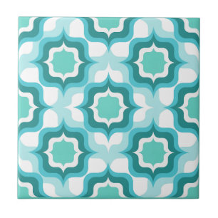 Retro-Mittelmeer Blau-Weiß Fliese