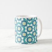 Retro Mittelmeer Blau Weiß Kaffeetasse (VorderseiteRechts)