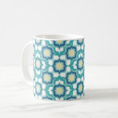 Retro Mittelmeer Blau Weiß Kaffeetasse (Vorderseite Links)