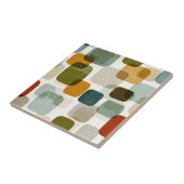 Retro-Mittelmoderne abgerundete Quadrate Muster Fliese (Seite)