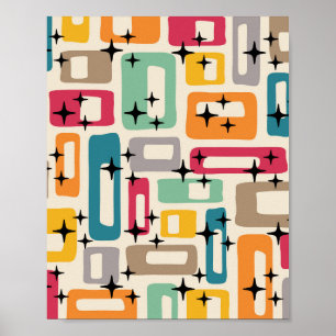 Retro-Mittelmoderne-Abstrakt Poster