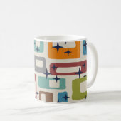 Retro-Mittelmoderne abstrakte Muster Kaffeetasse (VorderseiteRechts)