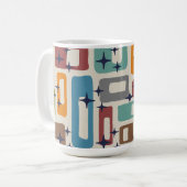 Retro-Mittelmoderne abstrakte Muster Kaffeetasse (Vorderseite Links)