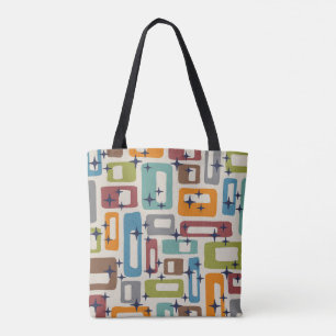 Retro-Mittelzentralmodernes abstraktes Muster Tasche