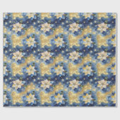 Retro Mitternachtsblauer Weihnachtsstern TMF26 Geschenkpapier (Flach)