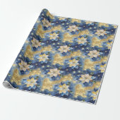 Retro Mitternachtsblauer Weihnachtsstern TMF26 Geschenkpapier (Ungerollt)