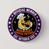 Retro-Mitternachtssnack-Patrouille-Halloween-Abzei Button (Vorderseite)