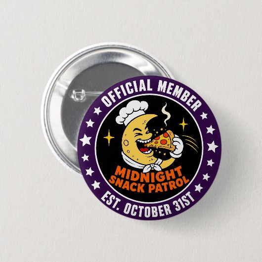 Retro-Mitternachtssnack-Patrouille-Halloween-Abzei Button (Vorne & Hinten)