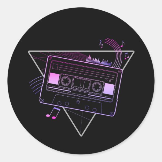 Retro Mix Runder Aufkleber (Vorderseite)