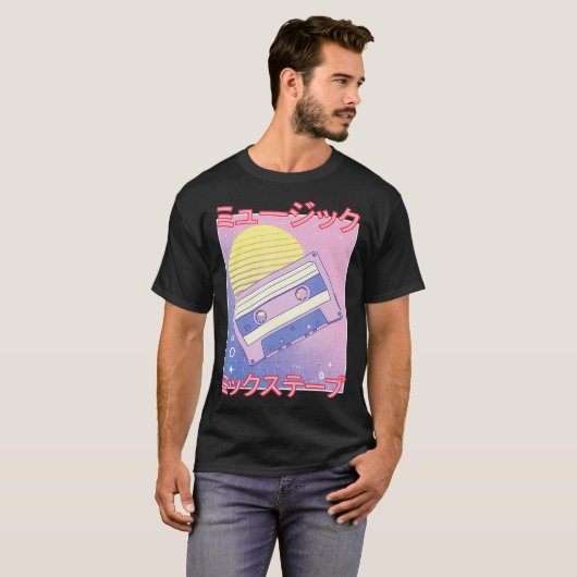 Retro Mix Tape 80er Vaporwave Ästhetik Japanisch O T-Shirt (Vorne ganz)