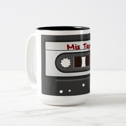 Retro Mix Tape Coffee Tasse der 80er Jahre (Vorderseite Links)