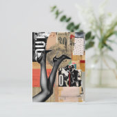 Retro-Mixed-Media-Collage Beine Postkarte (Stehend Vorderseite)