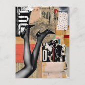 Retro-Mixed-Media-Collage Beine Postkarte (Vorderseite)