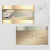 Retro Mixer Blume, Imitate Gold Streifen Visitenkarte (Vorne/Hinten)