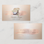 Retro Mixer Blume Rose Gold Pinselstriche Bäckerei Visitenkarte (Vorne/Hinten)
