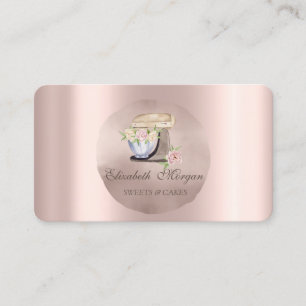 Retro-Mixer Blumen Rose Gold Kreis  Visitenkarte