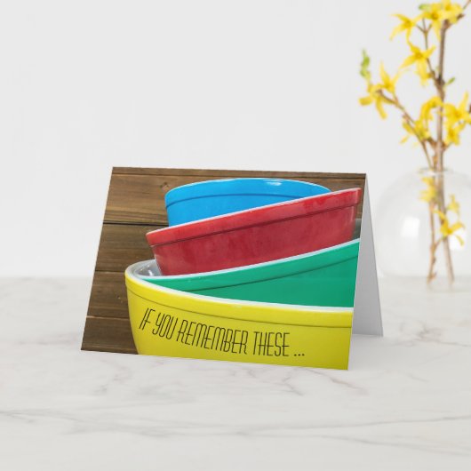 Retro Mixing Bowls Geburtstag Karte (Gelbe Blume)