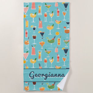 Retro Mixology Cocktails Strandtuch