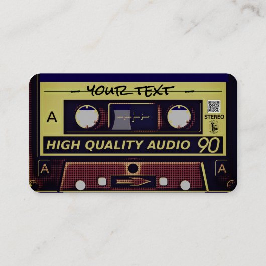 Retro Mixtape Business Card Telefonnummerkarte (Rückseite)