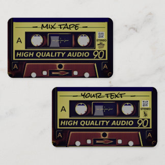 Retro Mixtape Business Card Telefonnummerkarte