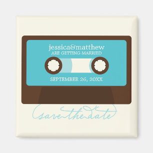 Retro Mixtape, das Save the Date Wedding ist Magnet