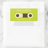 Retro-Mixtape-Gastgeschenk Hochzeit Rechteckiger Aufkleber (Tasche)